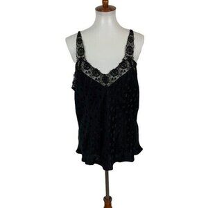 Silkscreen Lingerie Tank Top 2X Black Lace Stretchy Y2K‎ Intimates